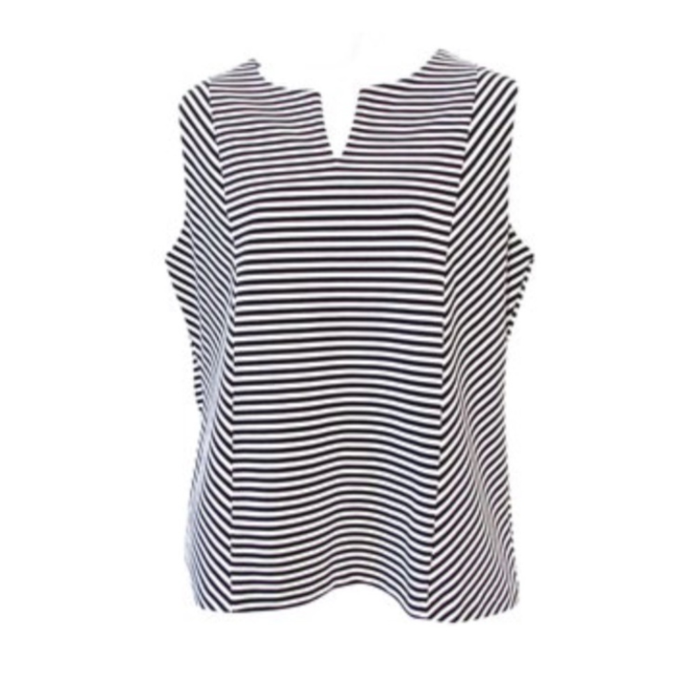 Talbots NWT XL black and white striped tank top